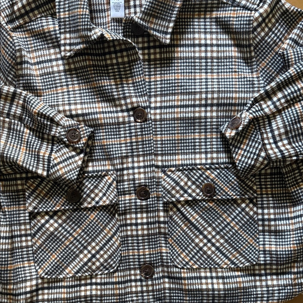 Ruby Rd. Black and Brown Plaid Pea Coat